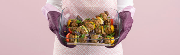 Mediterranean grilled skewers with meatballs