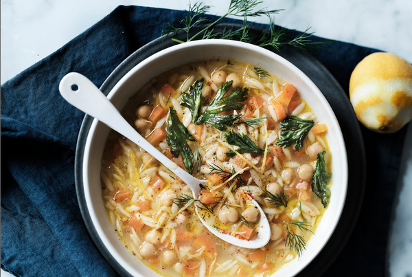 Lemon Chickpea Orzo Soup