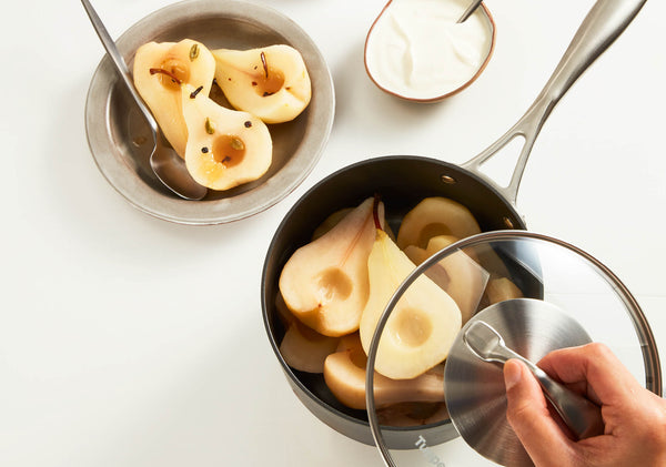 Honey Spiced Poached Pears