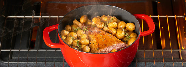 Roasted Lamb Leg with Baby Potatoes